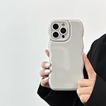 FABSPARK Phone Case for iPhone 16 Pro Max Case,Simple Wave Design Wavy Frame Soft Silicone Aesthetic for iPhone 16 Pro Max,Wine Red