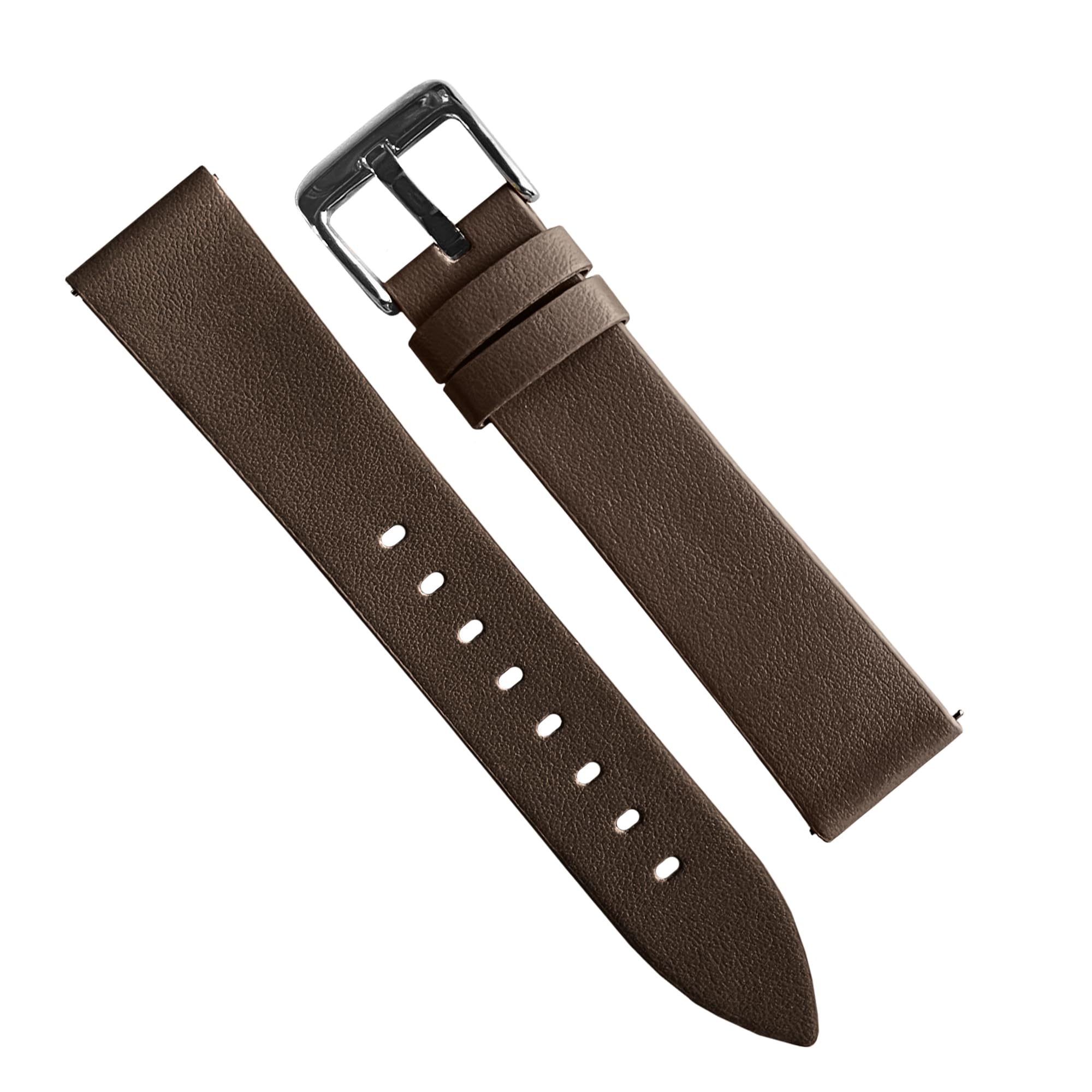 ALPINE Vegan Leatherette Watch Strap - Brown Leather Free Watch Band - Quick Release Replacement Watch Strap - Eco-Friendly Bands for Women & Men - Compatible with Regular & Smart watches - 18MM