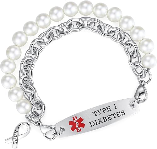 LinnaLove Pulseras de alerta médica intercambiables para hombres y mujeres Pulseras médicas de grabado gratuito de acero inoxidable