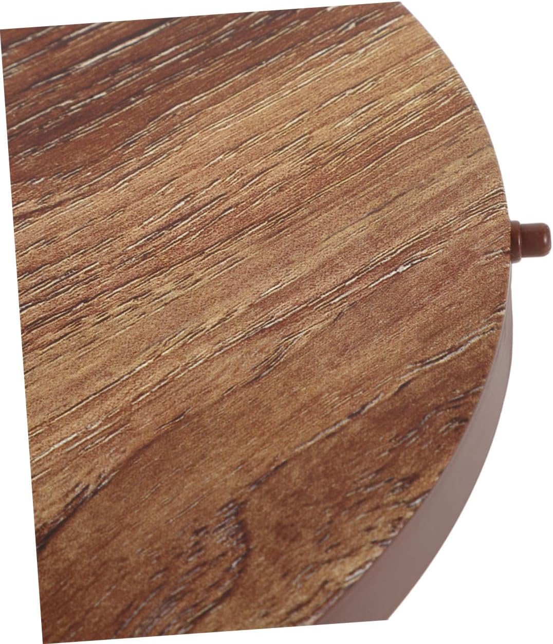 2pcs Trash Can Lids Plastic Coffee Wood Grain Style