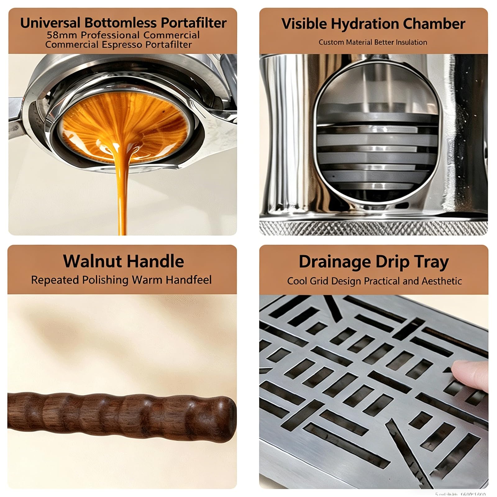 Máquina de café espresso manual neumática, cafetera portátil con manómetro, 1-16 bar ajustable, perfecta para los amantes del café en casa y de viaje