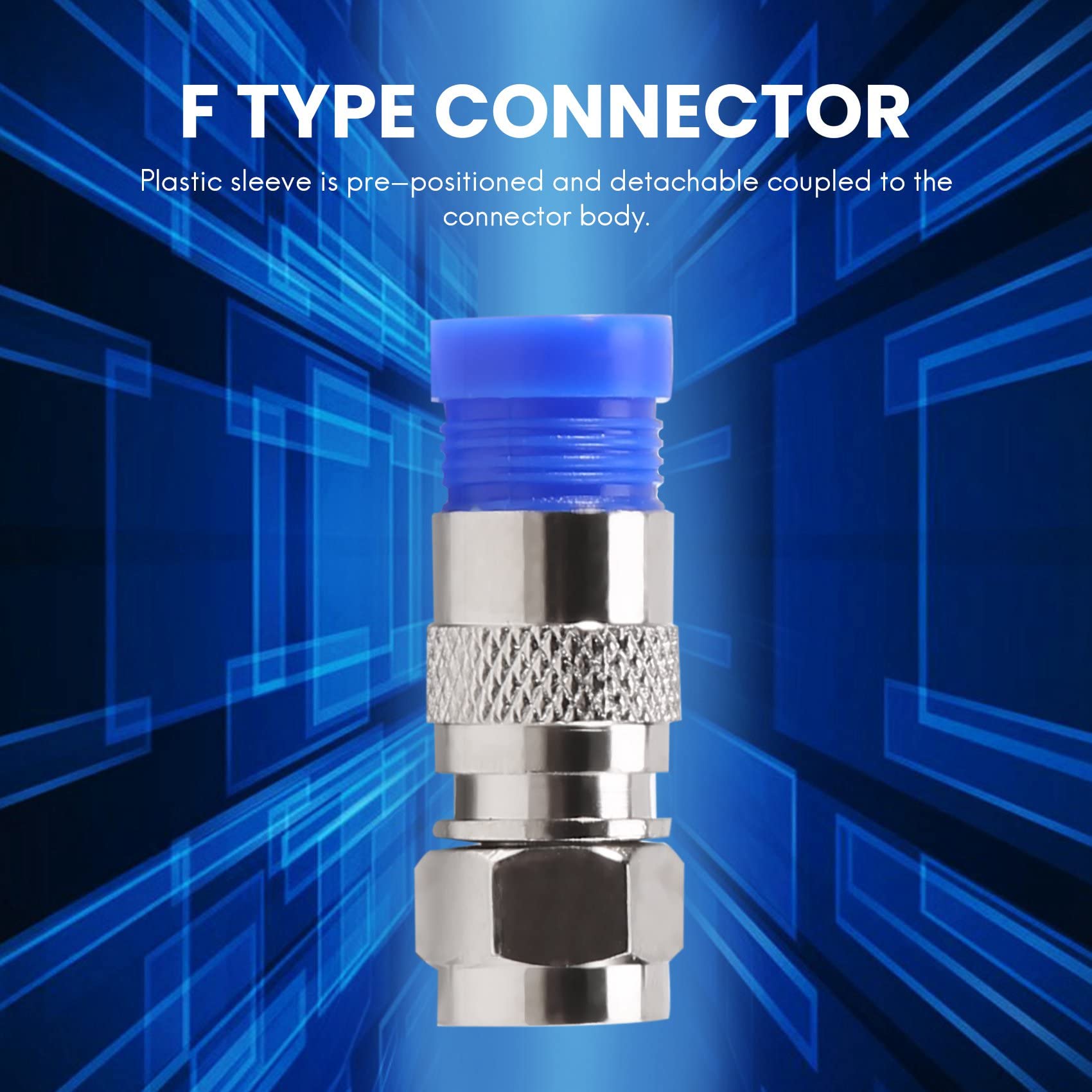 Confezione Di Connettori F Maschio A Compressione/tappi Per RG6 Cavo Coassiale - Foto 5