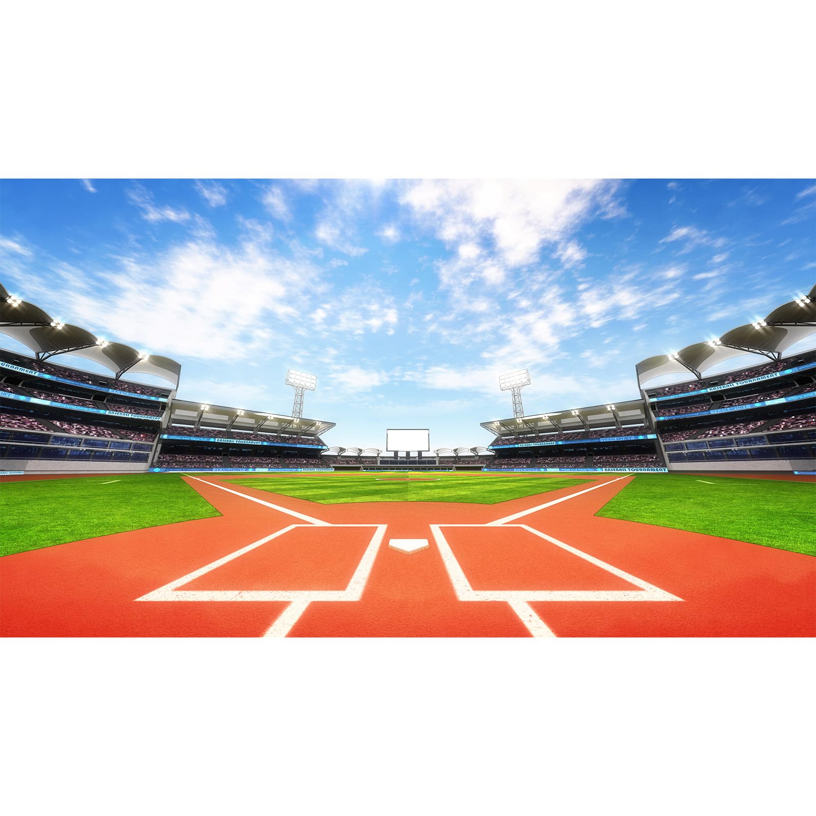 7x5ft Baseball Backdrop Baseball Field Stadium Photography Background Outdoor Sport Theme Kids Boys Birthday Party Banner Decorations Sport Games