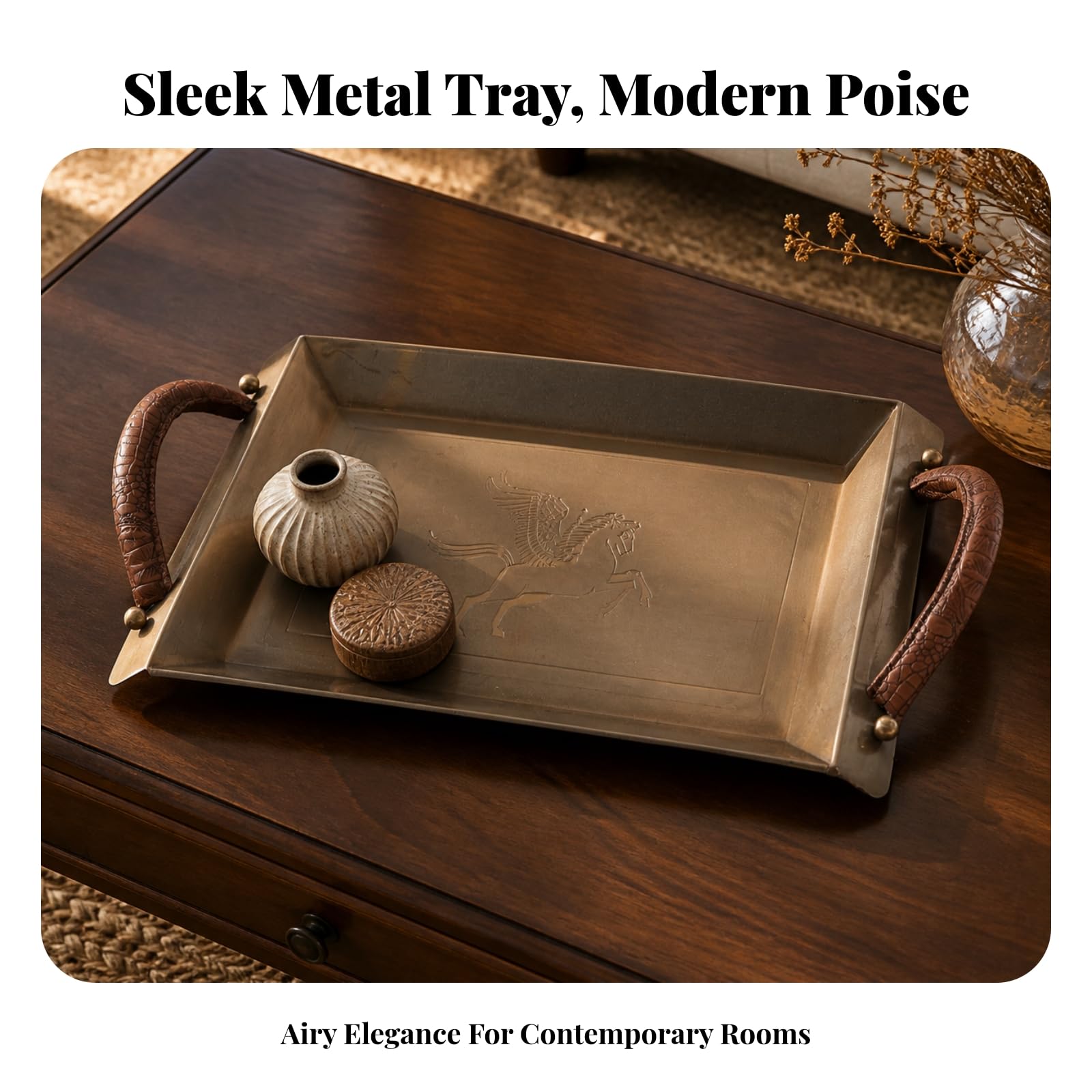 Vassoio in Metallo Riflettente, Acciaio Inox S