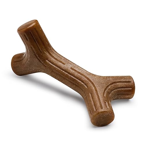 Benebone Bacon Stick Durable Dog Chew Toy for Aggressive Chewers, Real Bacon, Made in USA, Medium - REAL Bacon - Medium