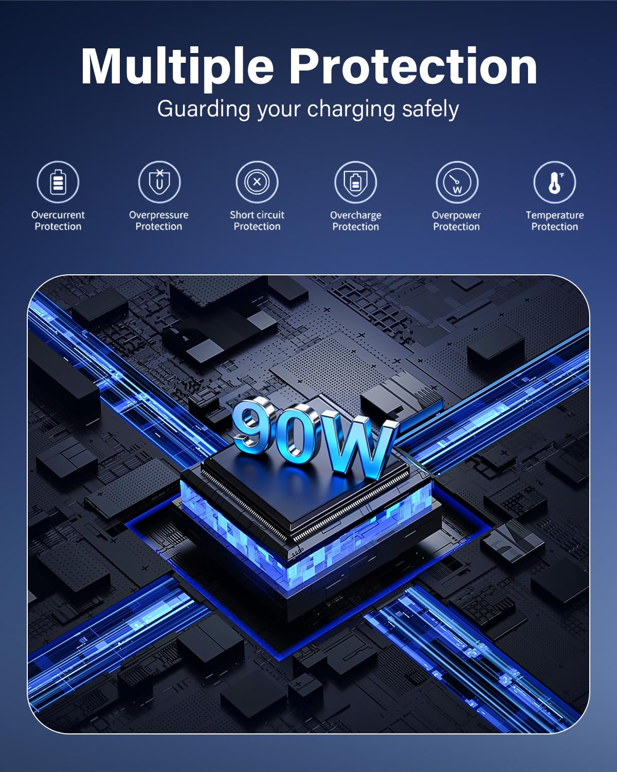 RicChic 90W Universal Laptop Charger Compatible with HP Dell Asus Lenovo Acer Sony AC Adapter IBM Gateway Notebook Ultrabook Chromebook Pavilion Inspiron Latitude Power Supply Cord with 15 Tips — view 6