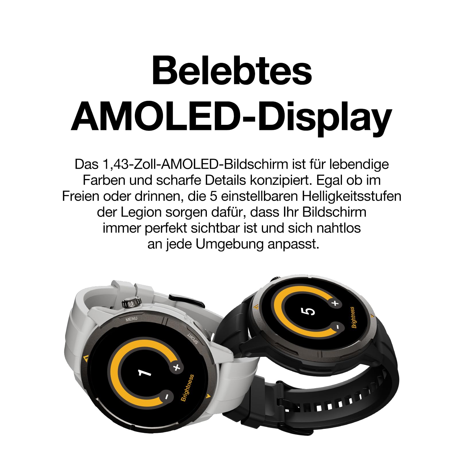 AGM Legion 2026 Smartwatch Herren Damen mit GPS, 1,43" AMOLED, Outdoor Sportuhr 5ATM wasserdicht, Fitness Tracker mit Anruf, smart Watch mit magnetarmband
