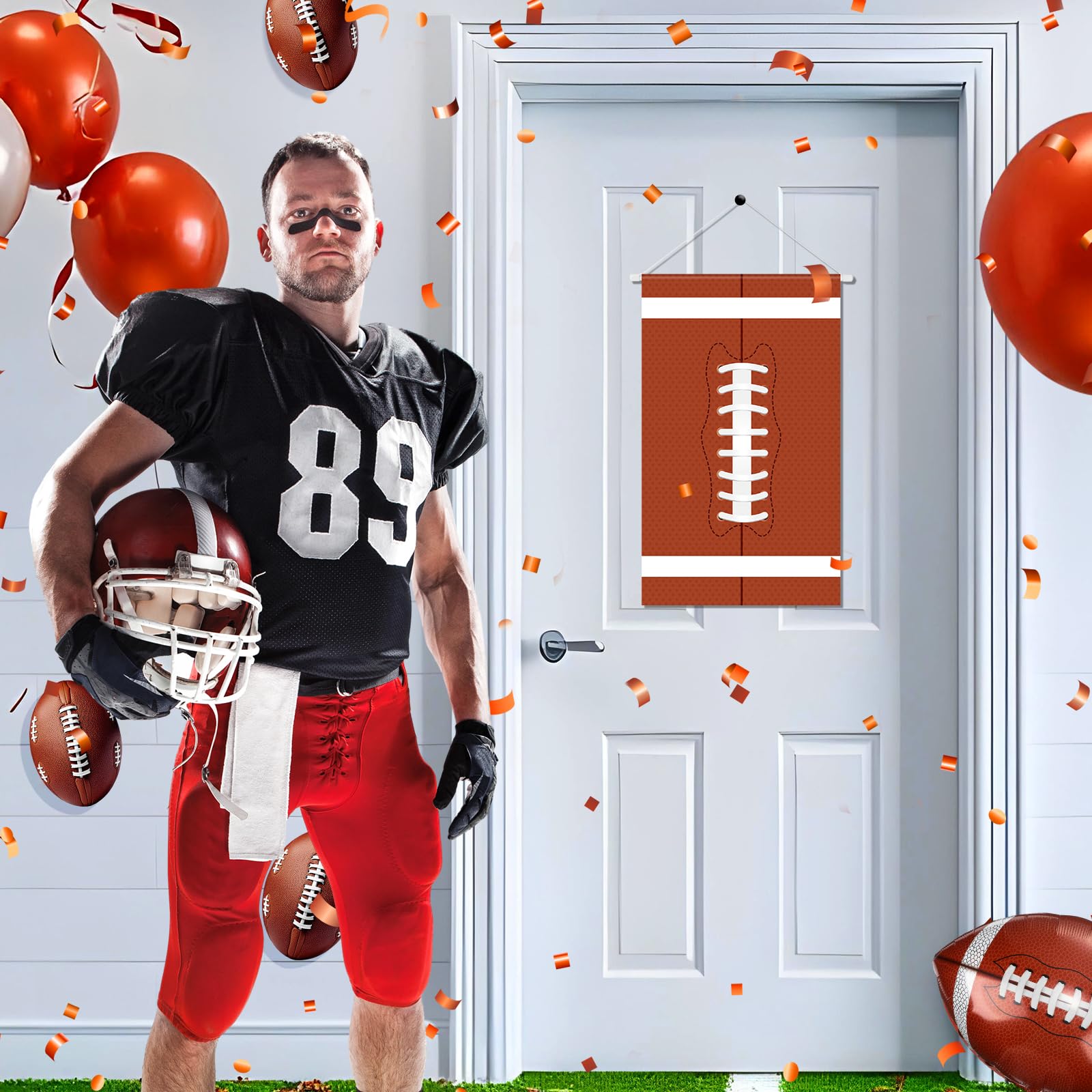 For Party Football Party Door Banner - Touch Down Hanging Sign For ...