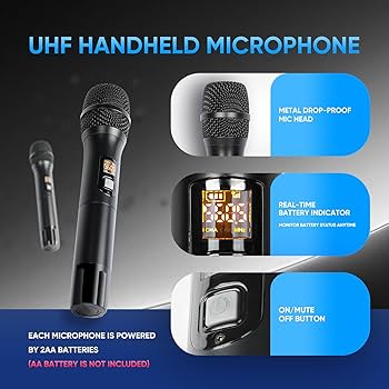 Amazon.com: Zenolix Wireless Microphone System, Dual UHF