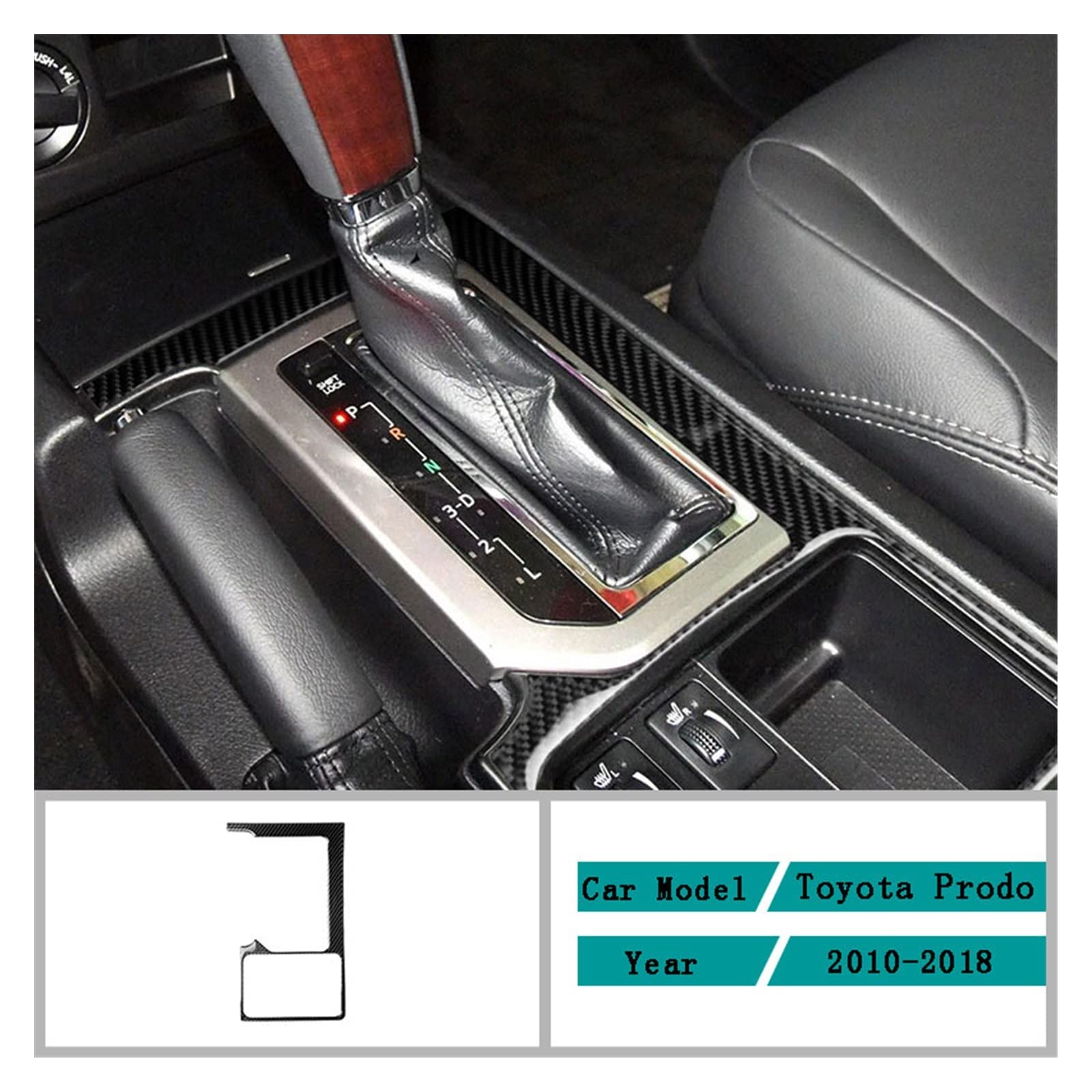 Pasuje do Toyota Prado 2010-2018 sterowanie wnętrzem samochodu z włókna węglowego skrzynia biegów Panel zmiany biegów wykończenia naklejki Auto akcesoria do przycinania straż zestawy naklejek