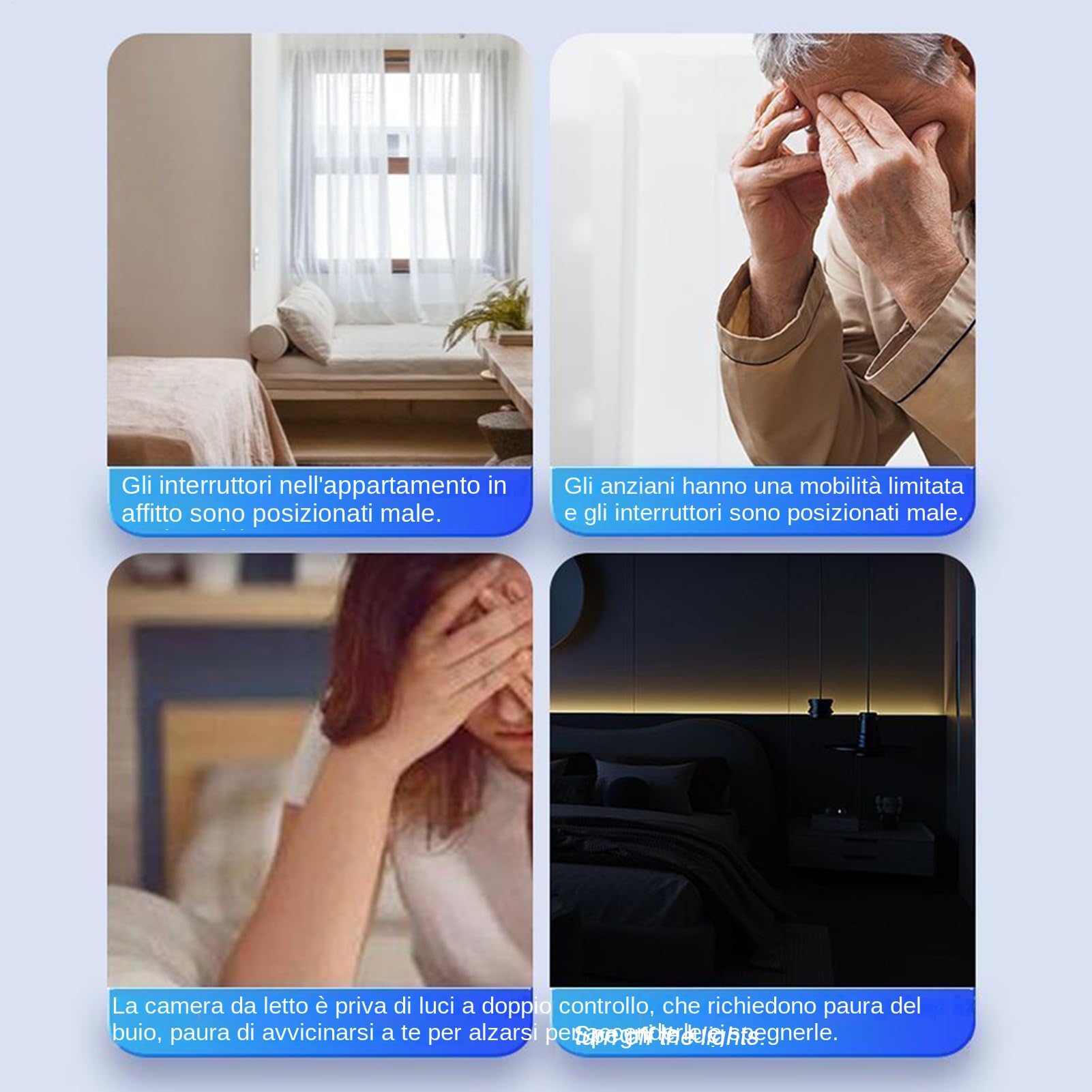 Premitore Pulsanti a Distanza Senza Cablaggio,Interruttore Luci a Distanza con Portata 10 Metri | Telecomando Dimmer Luci Automazione Casa per Camera Dormitorio Porta Auto Ventilatore Domestico