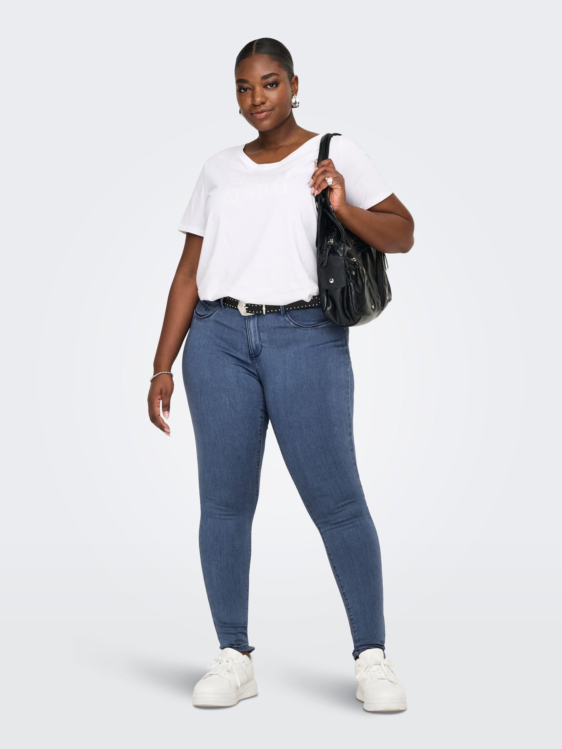 Only Carmakoma Carthunder Push Up Reg Skinny Jeans Noos - Jean Skinny - Skinny - Femme