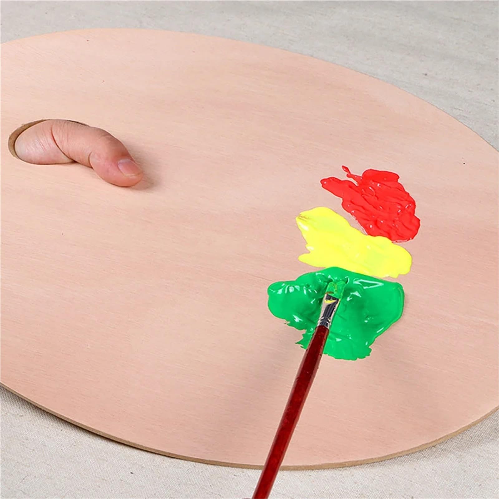 4 Piezas Paleta De Pintura De Madera con Orificio for El Pulgar