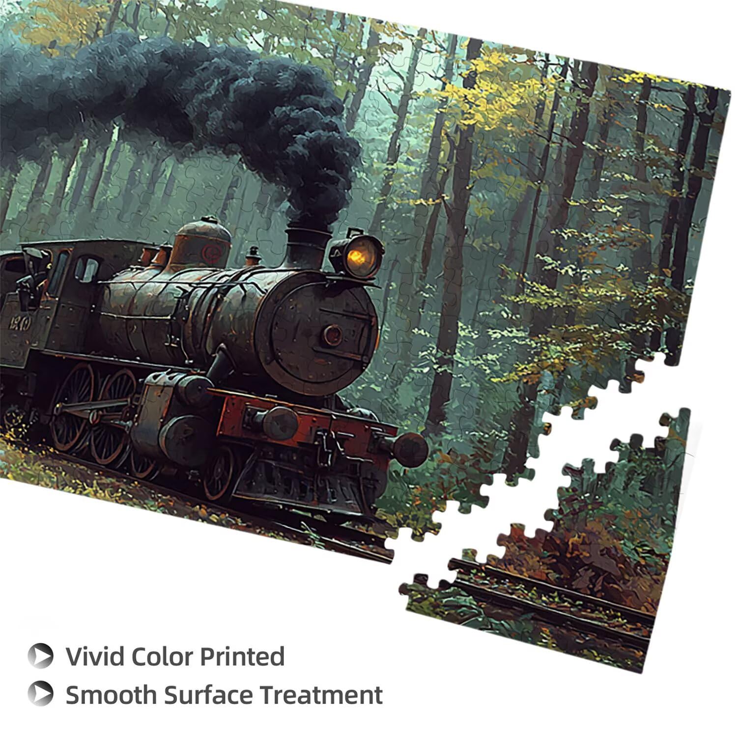 Puzzle de Madera para Adultos 900 Piezas - Tren, Obra de Arte de Juego de Rompecabezas para Adultos, Puzzle de Impresión de Alta Definición Multicolor, Pasatiempo Creativo Regalo b-516