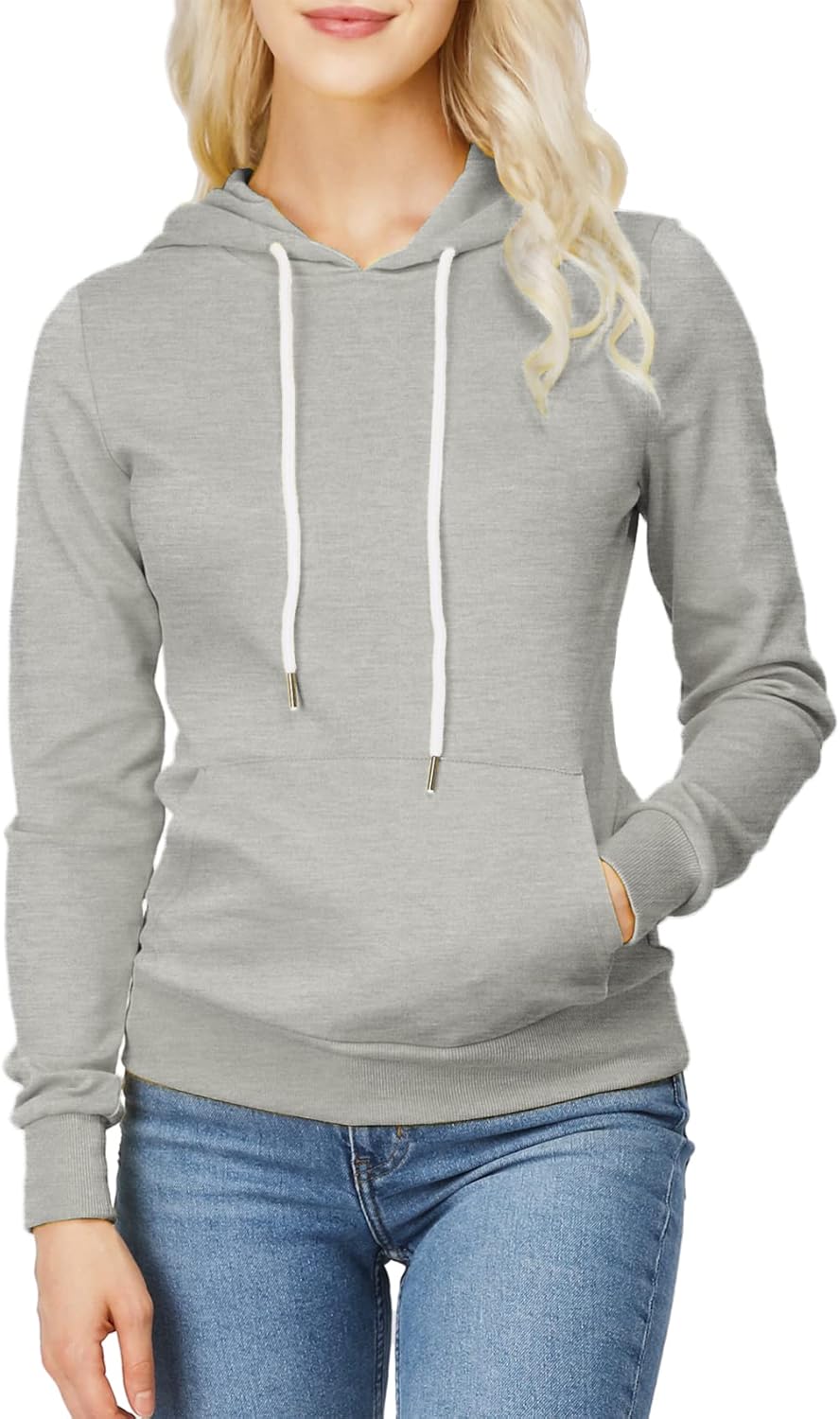 H2H Women’s Slim Fit Zip Up & Pullover Hoodie Lightweight Long Sleeve Kangaroo Pocket Basic Casual Sweatshirt