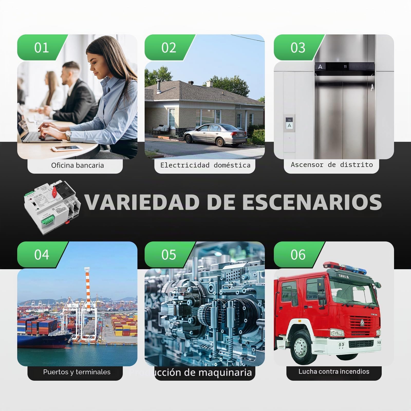 ATS Interruptor Fotovoltaico AC 100A Interruptor Solar Automático Trasferimento W2R 2P 220V Doble Alimentación Adecuada Para UPS Industriales Y Domésticas
