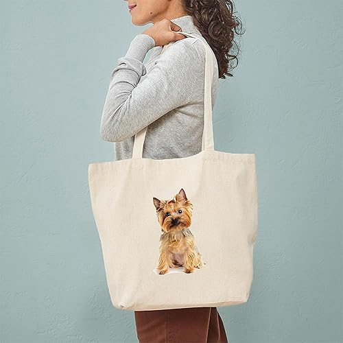 Miniatura 3 de CafePress Yorkie - Bolsa de lona para compras, Caqui, Bolso tote Yorkie