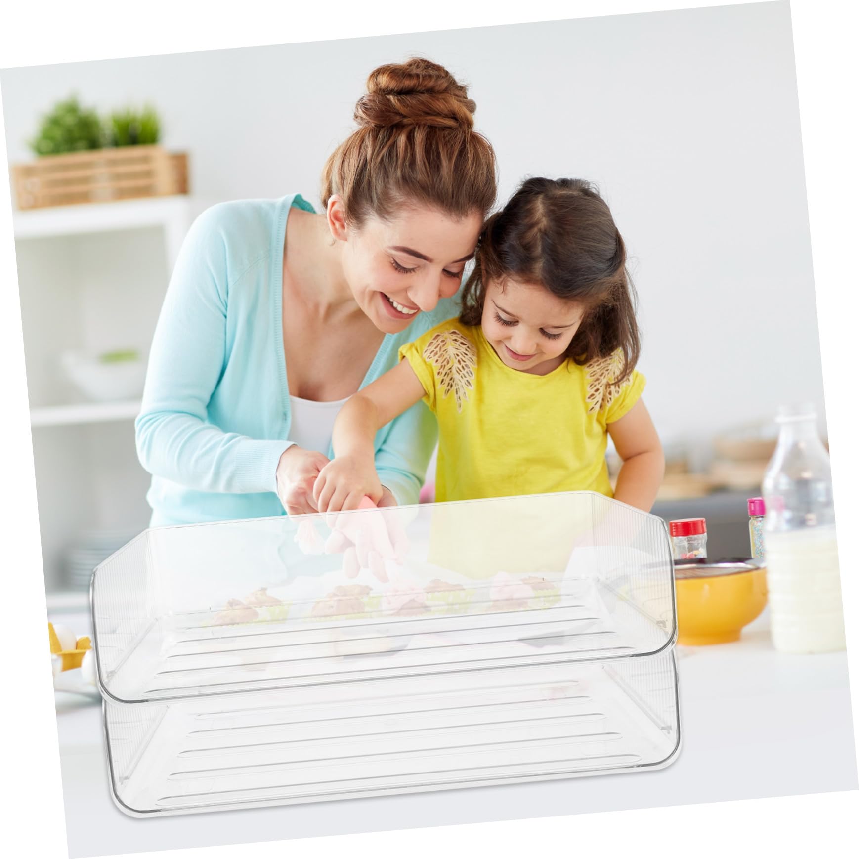 iplusmile 2 pezzi Organizer Scrivania in Plastica Impilabile Mensola Portaoggetti per Ufficio Studio e Dormitorio Scaffale Documenti Capiente e Leggero