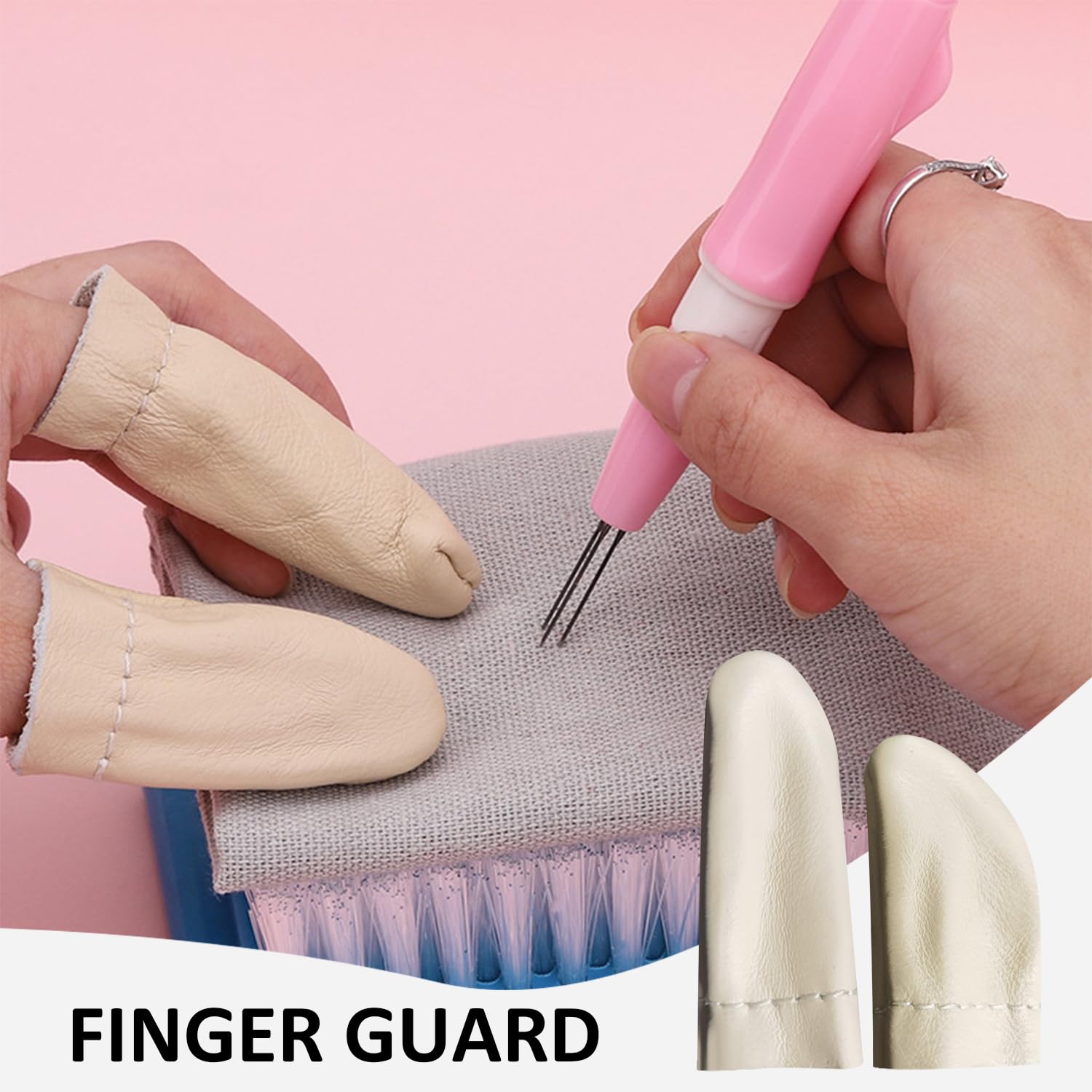 4 Paia Di Protezioni Per Dita In Pelle - Per Pollice E Indice, Antipuntura, Ideali Per Fai Da Te E Lavori Manuali - Foto 11