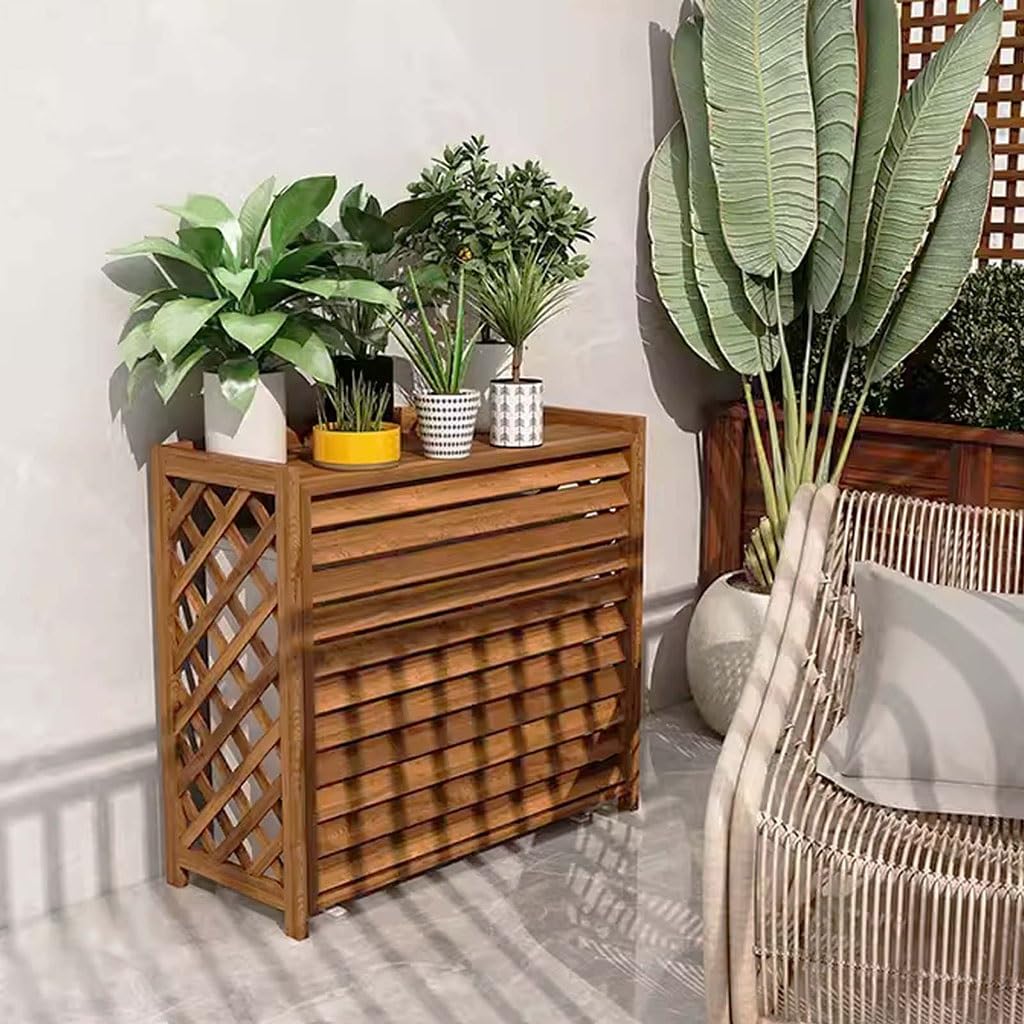 Cache Climatiseur Exterieur Cache Clim Bois Couvre-radiateur Plantes Et Fleurs pour L'extérieur Brise-Vue pour Cacher Le Climatiseur