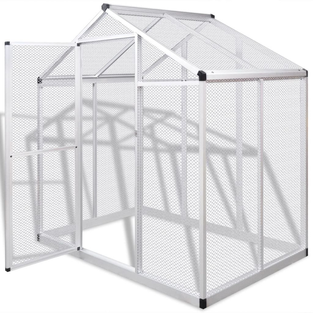Festnight Voliere Vogelvoliere Aluminium 188 x 122 x 194 cm