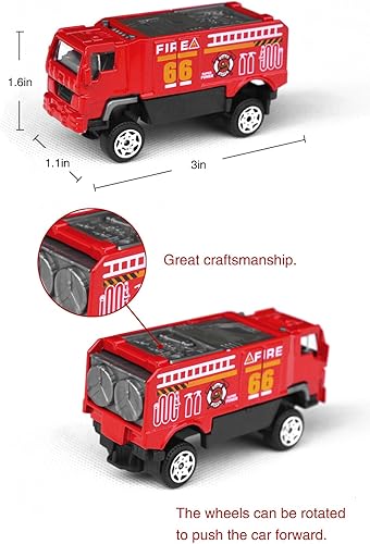 Miniatura 6 de Tianmei 6 coches en 1 juego de rescate de incendios 187 aleación fundida a presión modelos de vehículos colección de juguetes para niños, camión de