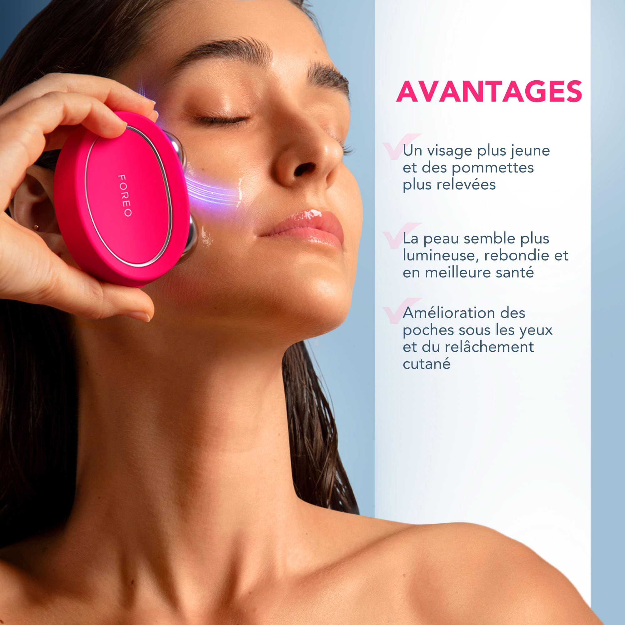 Set FOREO Total Facelift - Appareil micro courant visage avancé BEAR 2 + SUPERCHARGED SERUM 2.0 30ml + SUPERCHARGED Hydratant intense triple action HA+PGA 50 ml - Anti-âge - Soin visage