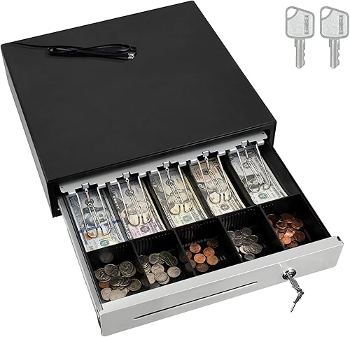 SAM4s - Cajón frontal de acero inoxidable de 16 pulgadas con 5 billetes5 monedas