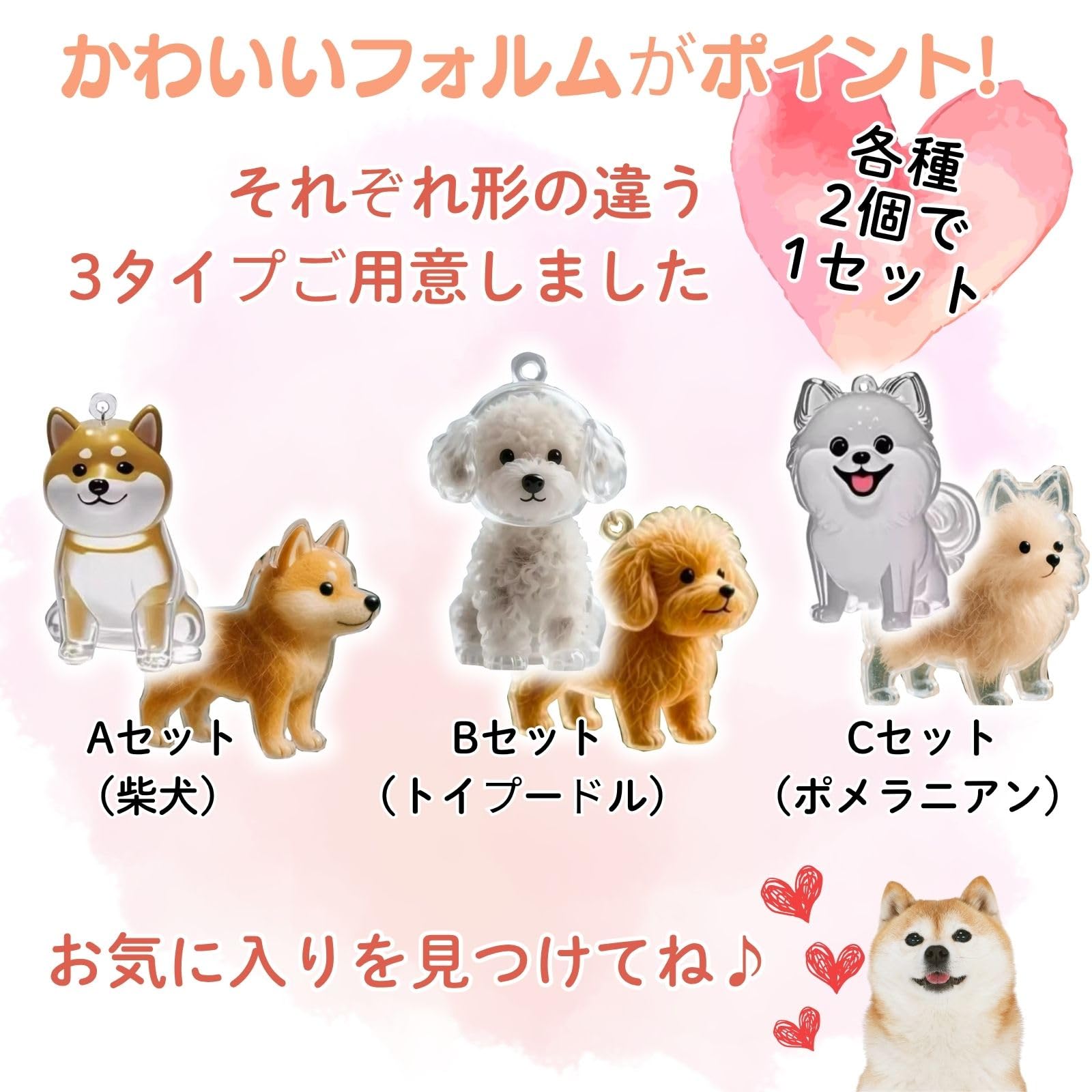 Amazon | [三八商店] 犬の毛を入れるキーホルダー 【2個セット】 遺毛