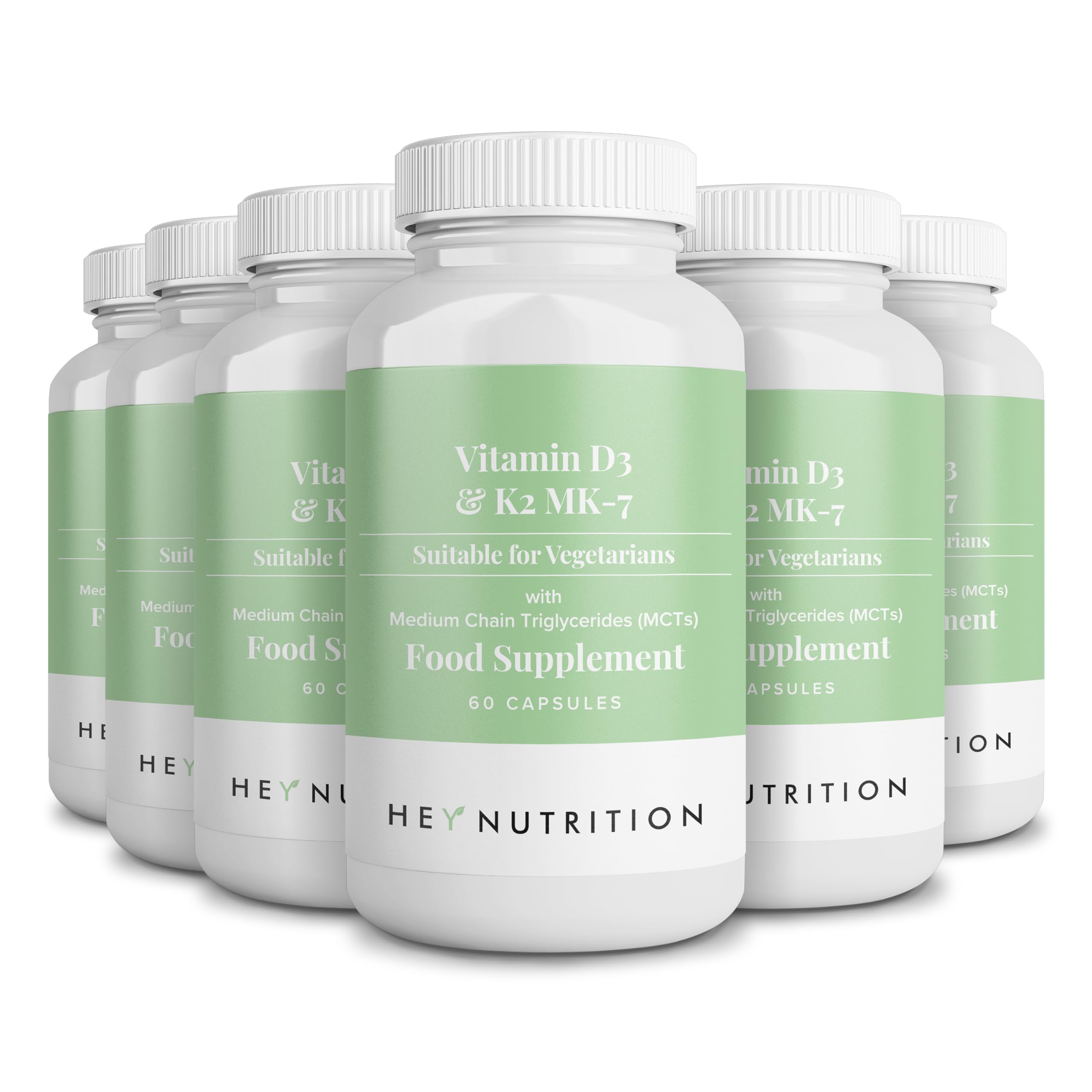 Vitamin D3 & K2 MK-7-100ug Each with MCT Oil - Suitable for Vegetarians - Support Healthy Bones, Teeth, Muscles, Immune Function, and Fatigue - Non-GMO, 360 Vegetarian Capsules