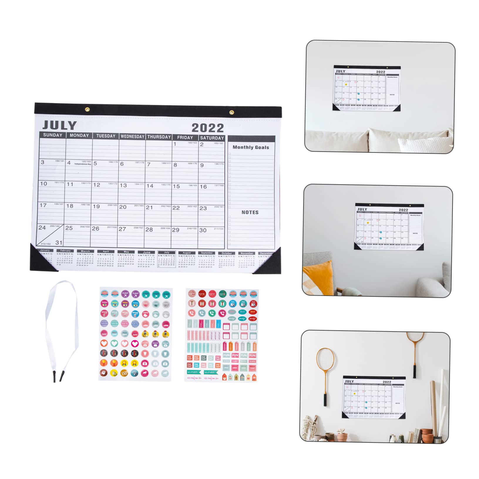 SEWACC 5stücke Convenient English Monthly Wall Calendar Household Hanging Calendar Für Home Schule Und Büro Leicht Und Langlebig Einfache Nutzung Ästhetisches Design