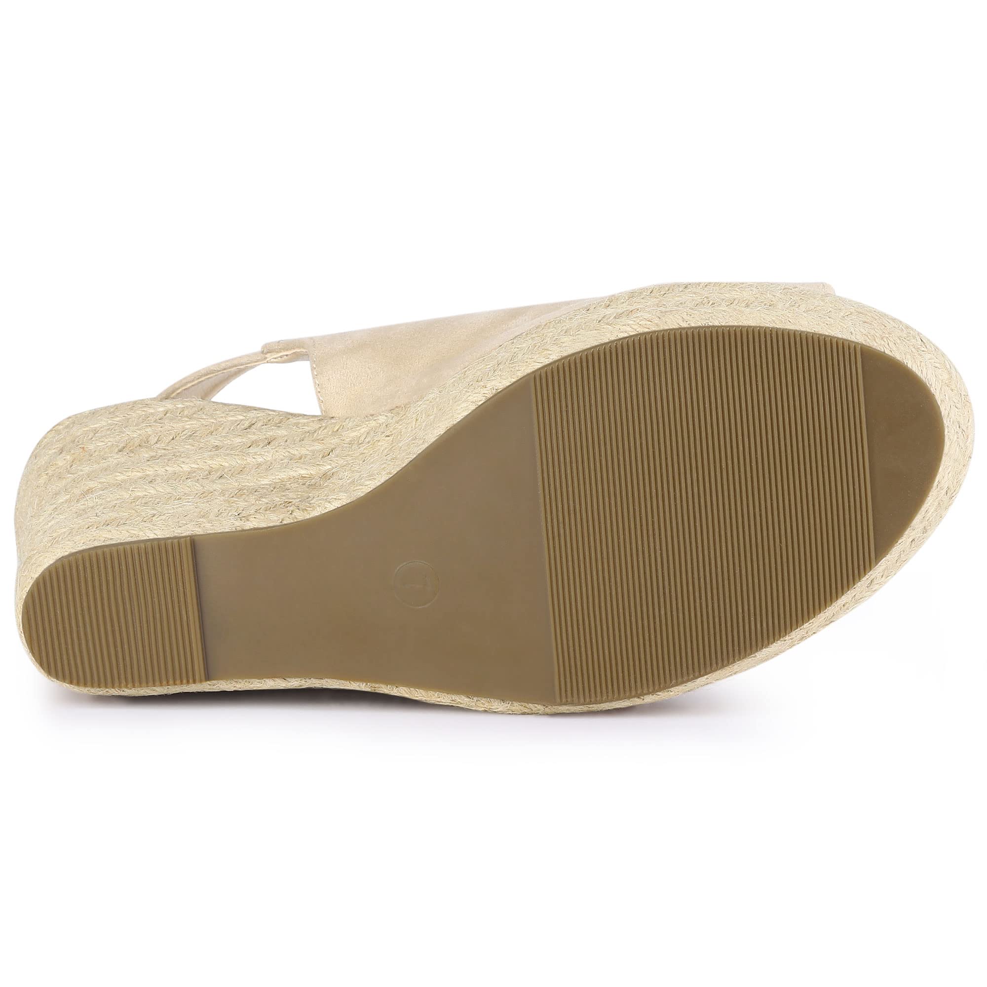 Allegra K Espadrilles compensées avec bride arrière pour femme, beige (beige), 40.5 EU