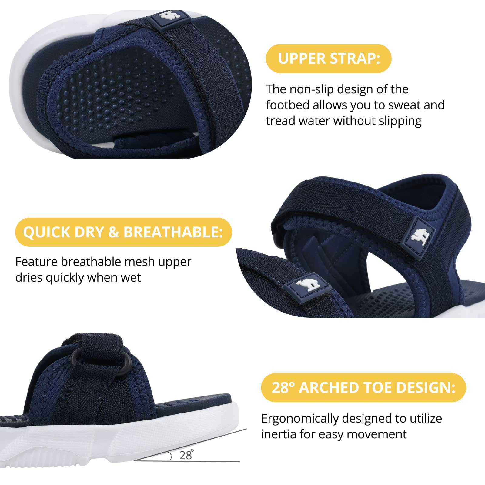 CAMELSPORTS Sandales de marche d'été pour femme - Chaussures de sport aquatiques pour la plage - Pour les voyages et les activités en plein, bleu 1, 37 EU