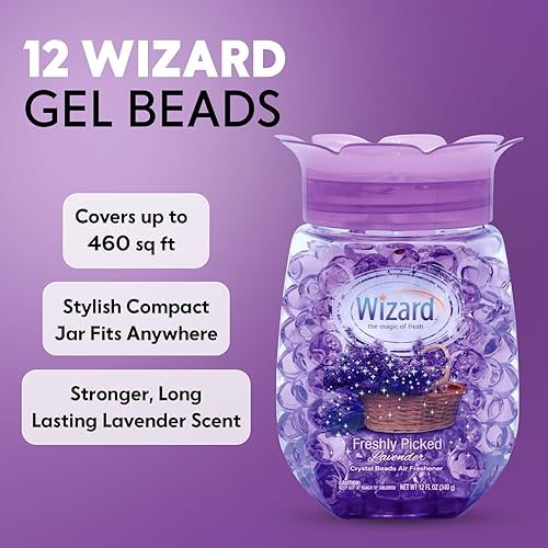 Miniatura 2 de 12 cuentas de gel eliminador de olores WIZARD - 12 onzas, lavanda recogida FRESHLEY