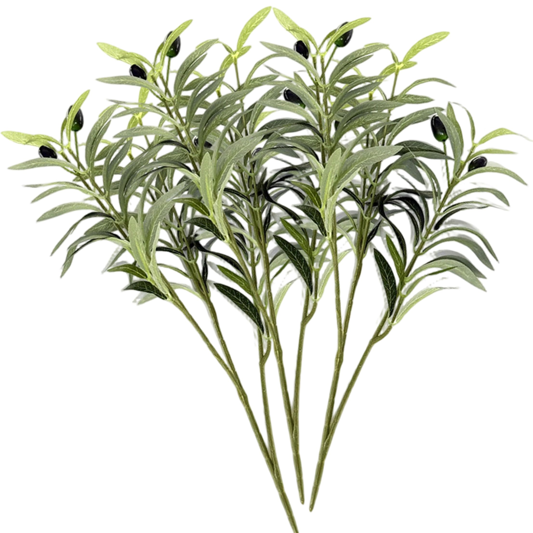 Sjfbebsy Olive Branches for Vases, 3 Pack Artificial Olive Branches, Realistic Greenery Stems with Fruits for Vase Decor, Green, 15.75 Inch - Tree