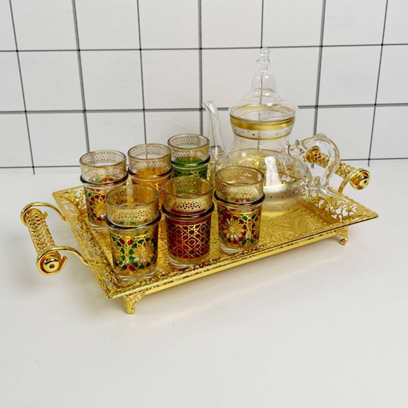 Vassoio da Portata Vassoio Rettangolare Vassoio Decorativo Vassoio con Manici in Metallo con Lavorazione Traforata E Base Incisa Adatto per Servizio Snack Esposizione Dolci Tavolo da Salotto