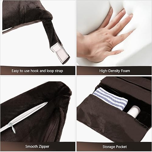 Miniatura 5 de Lucky Monet Juego de 5 cojines mecedores deslizantes (solo cojín) cojines de repuesto de terciopelo con bolsillos laterales de almacenamiento,