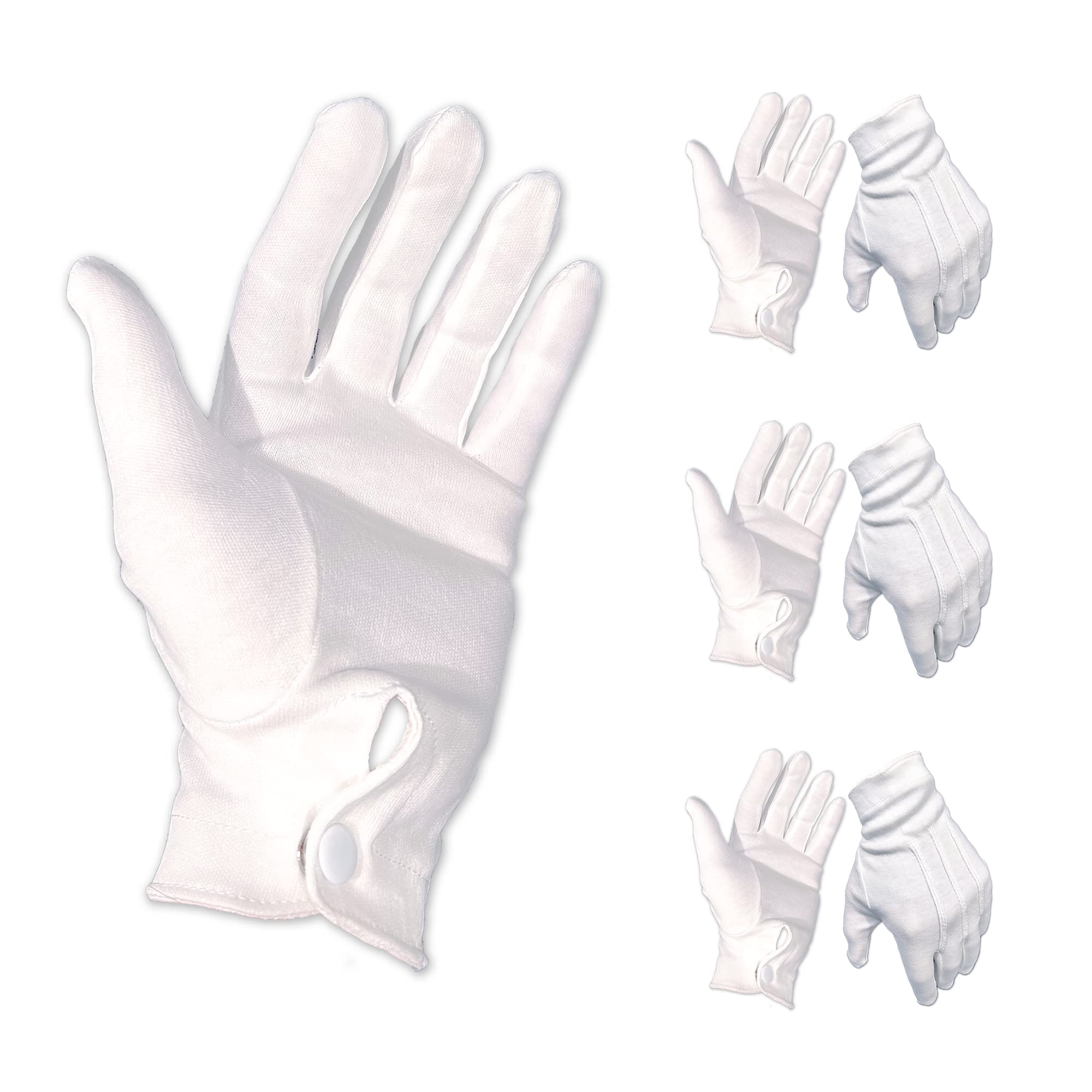 Gloves LegendSize Large 100% Cotton White Marching Band Parade Formal Attire Costume Gloves For Men