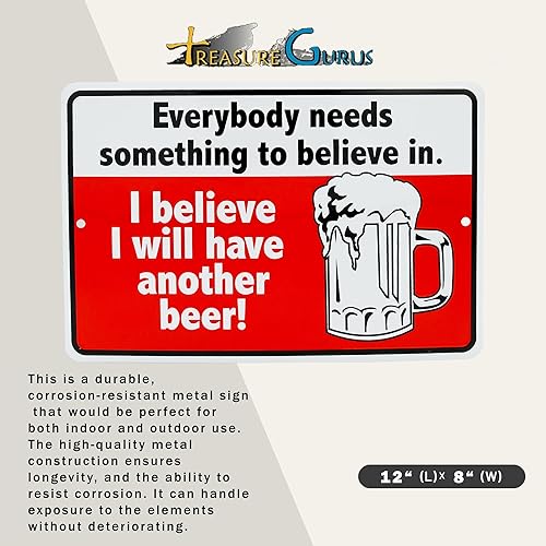 Miniatura 2 de Treasure Gurus Have Another Beer - Letrero de metal divertido hecho en Estados Unidos, decoración de pared para bar y pub