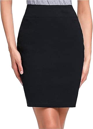 Kate Kasin Women's Knee Length Pencil Skirts Slim Fit Business Skirt