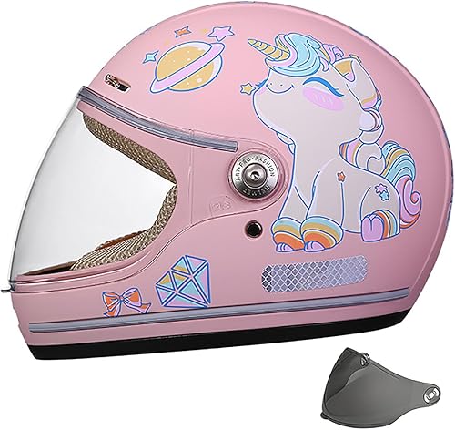 Casco de Motocicleta de Cara Completa para Niños de 2 a 13 Años, Casco Infantil para Motocross de Pista de Tierra, ATV, Go-Kart con Visera, Casco