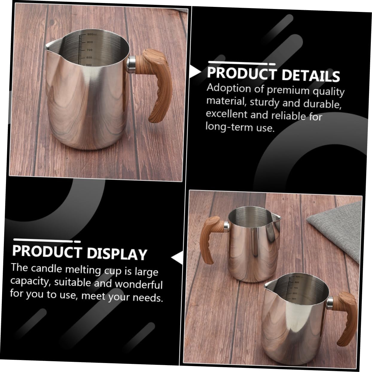 PLAFOPE Scale Candle Melting Cup 950ml Stainless Steel Pouring Tool image 4