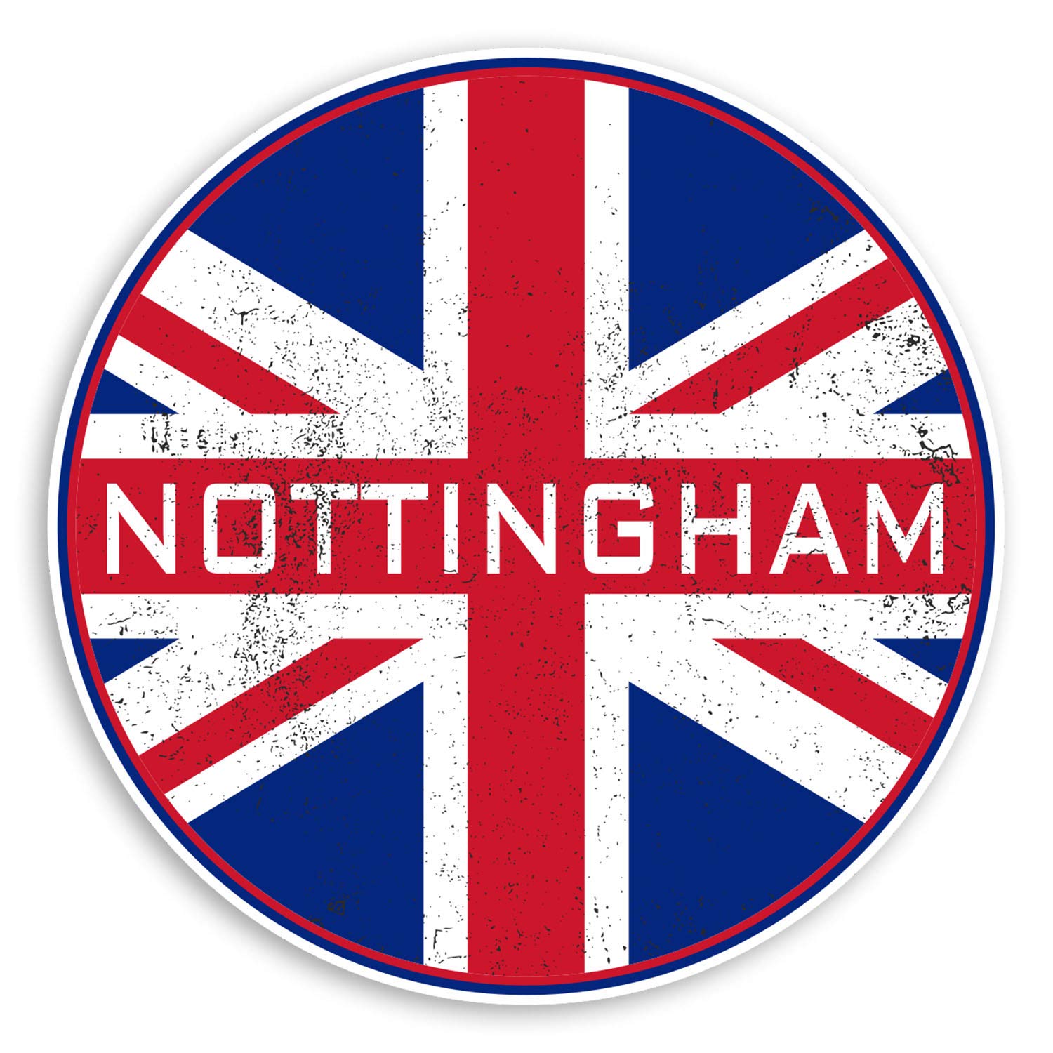 2 x 10cm Nottingham England Vinyl Stickers - UK Flag Sticker Luggage #20615 (10cm Wide)