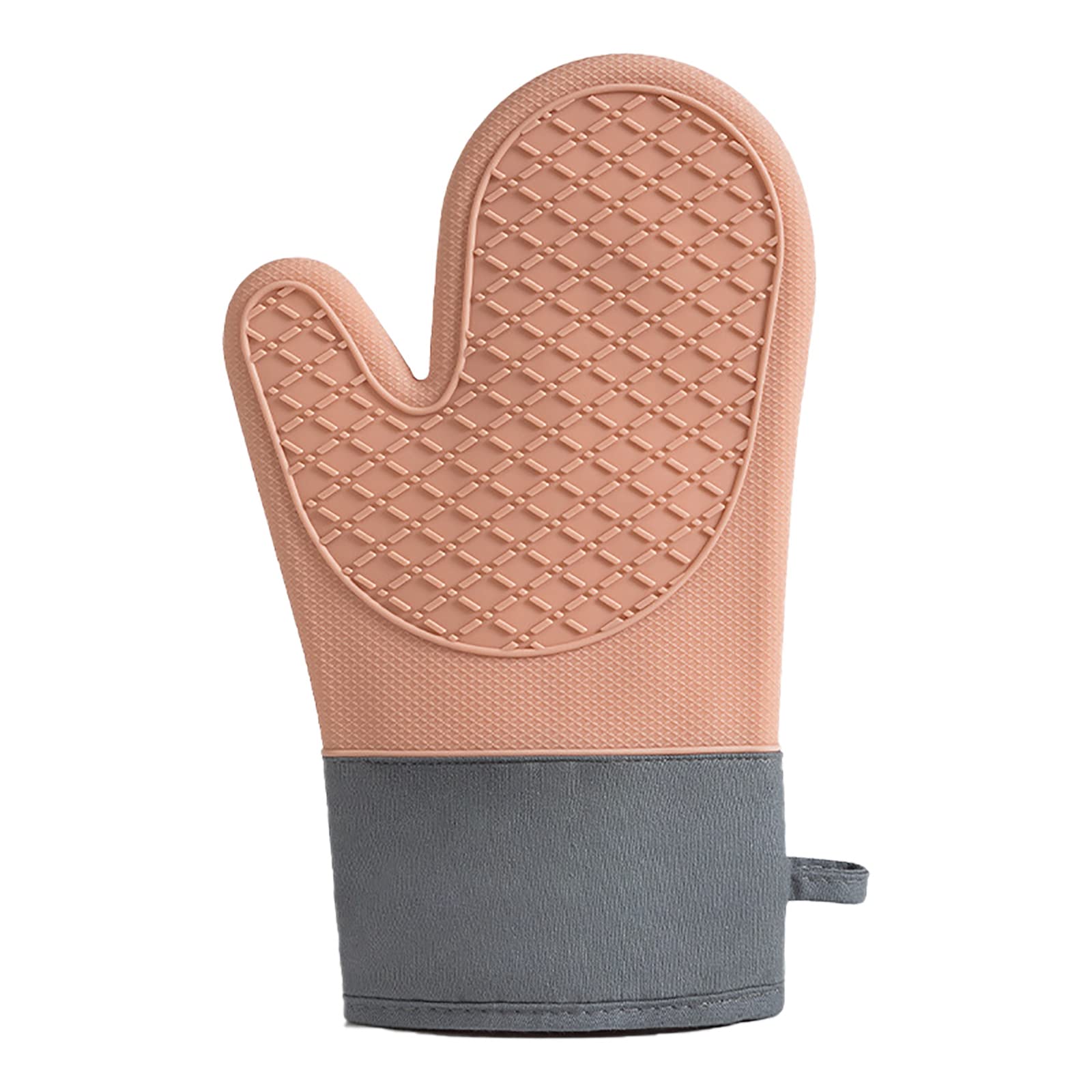 Guantes de horno de silicona, guantes de horno de cocina, guantes de horno de cocina con forro acolchado, alta resistencia al calor 500 grados, naranja, par de