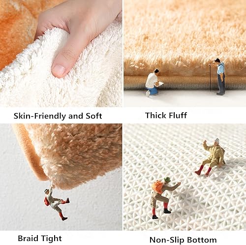 Miniatura 3 de Tapete de juego para niños de 4.6 pies, redondo de dibujos animados, suave, antideslizante, tapete para puerta de habitación de niños, alfombra para