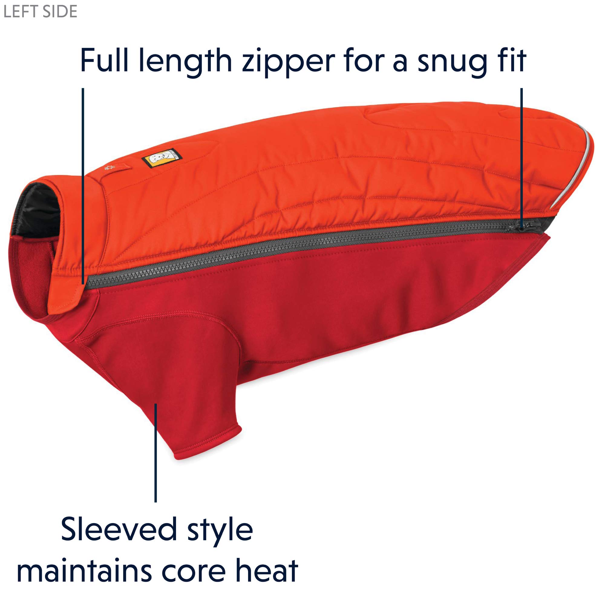 RUFFWEAR Cappottino per Cani Powder Hound, Sockeye Red, XXS (33-43cm)