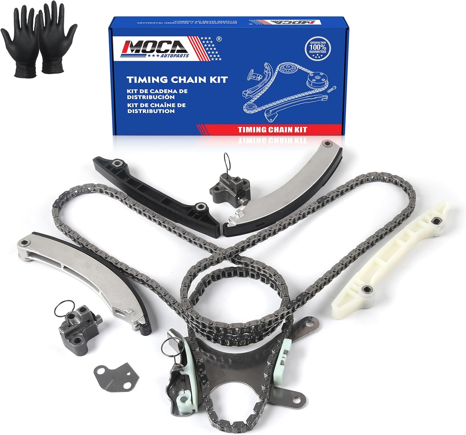 MOCA Timing Chain Kit w/o Sprocket Compatible with 2004-2011 for Dodge Dakota, 2004-2013 for Jeep Liberty, 2006-2009 for Mitsubishi Raider, 2011-2012 for Ram 1500 3.7L
