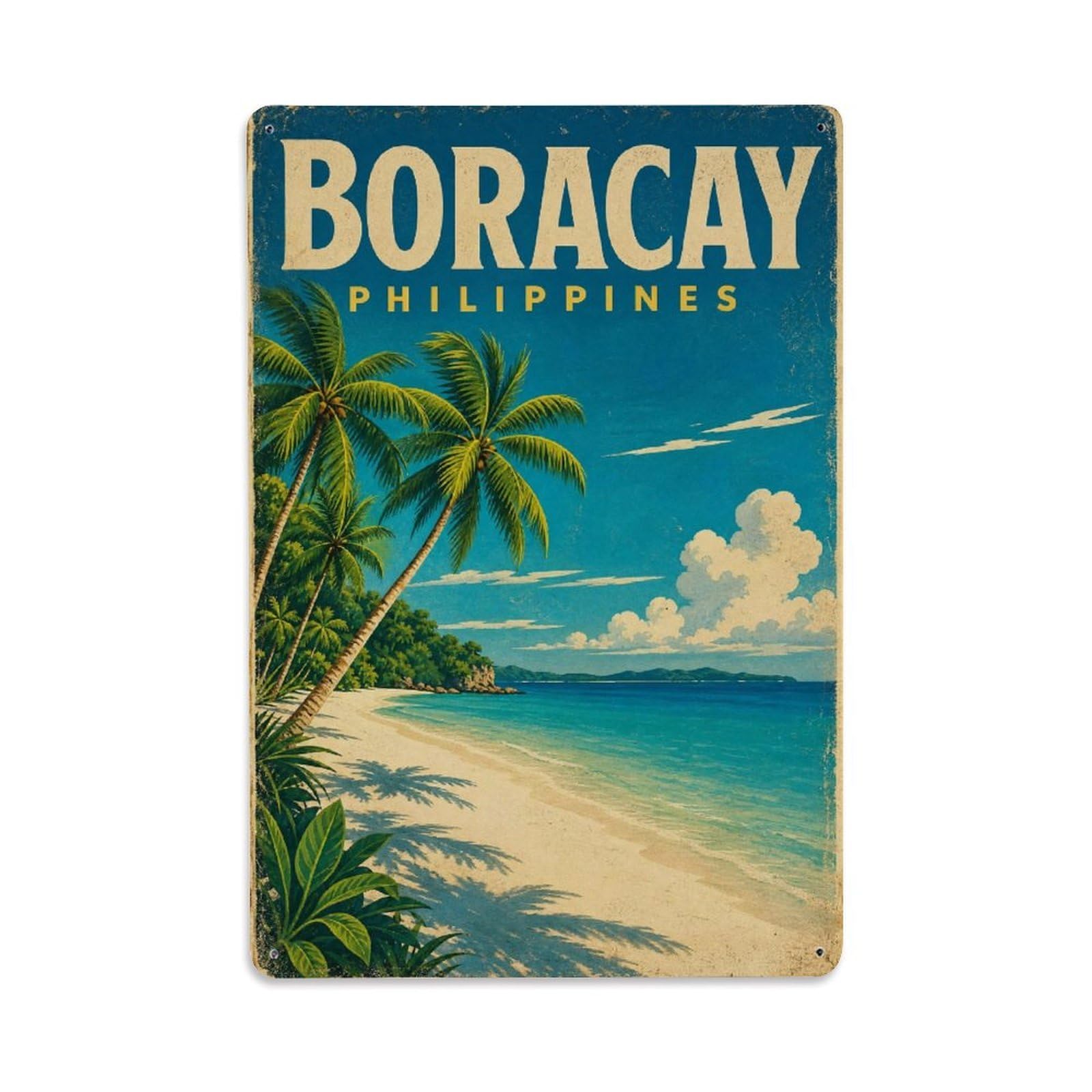 Philippines Boracay Coastal Travel Vintage Metal Tin Sign
