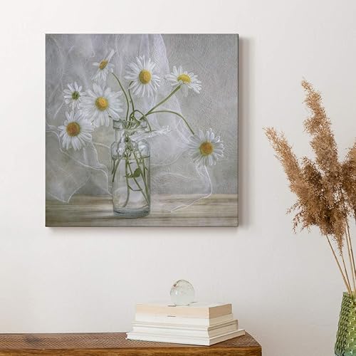 Miniatura 9 de Renditions Gallery Arte de pared de margaritas, decoración en lienzo de alta calidad con envoltura de galería, listo para colgar, 40 pulgadas de