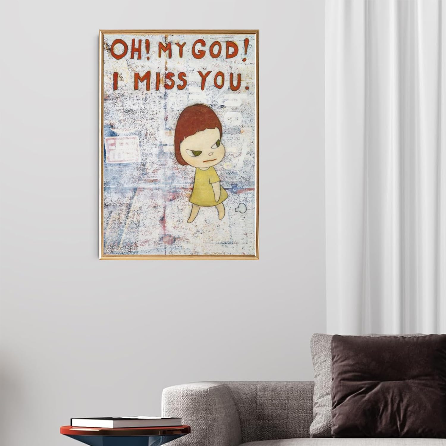 Yoshitomo Nara Poster《Oh Mygod I Miss You 》Wall Art Modern